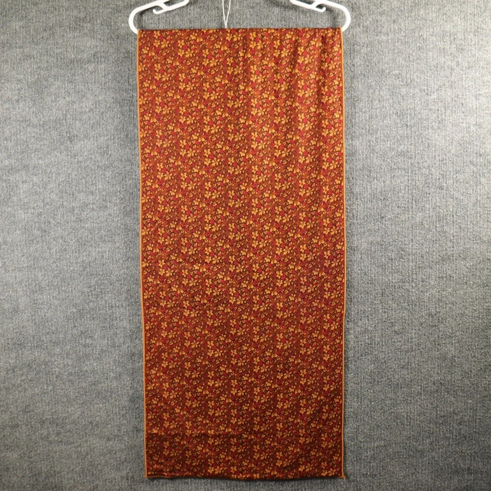 Autumn Botanical Floral Print Fabric Table Runner Gold Leaf Fall Aesthetic Warm